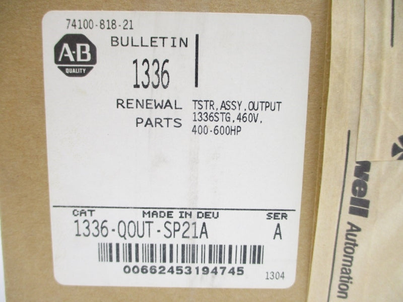 ALLEN BRADLEY 1336-QOUT-SP21A SER. A 460V NSMP