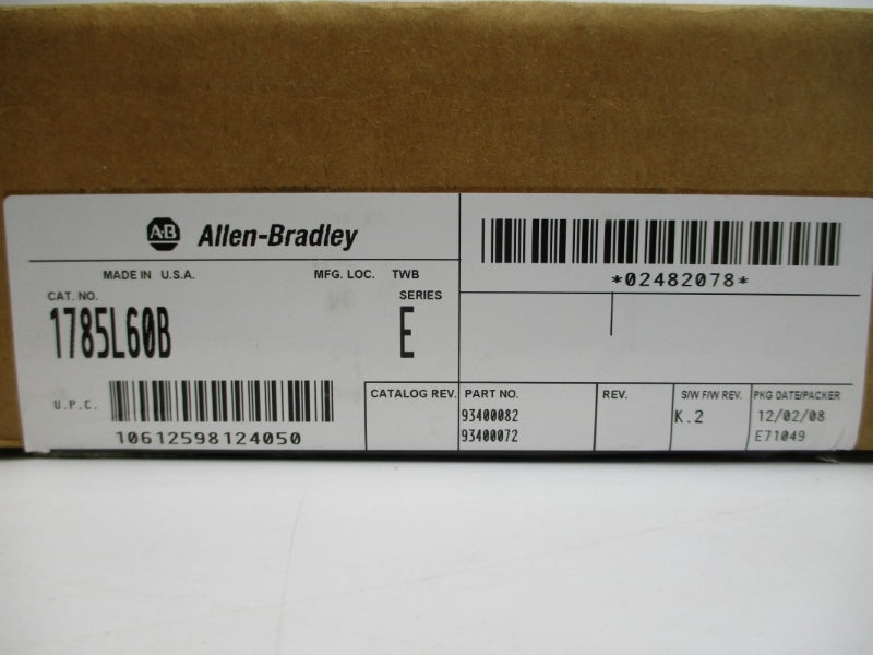 ALLEN BRADLEY 1785-L60B SER. E F/W K.2 5VDC 3.3A NSMP