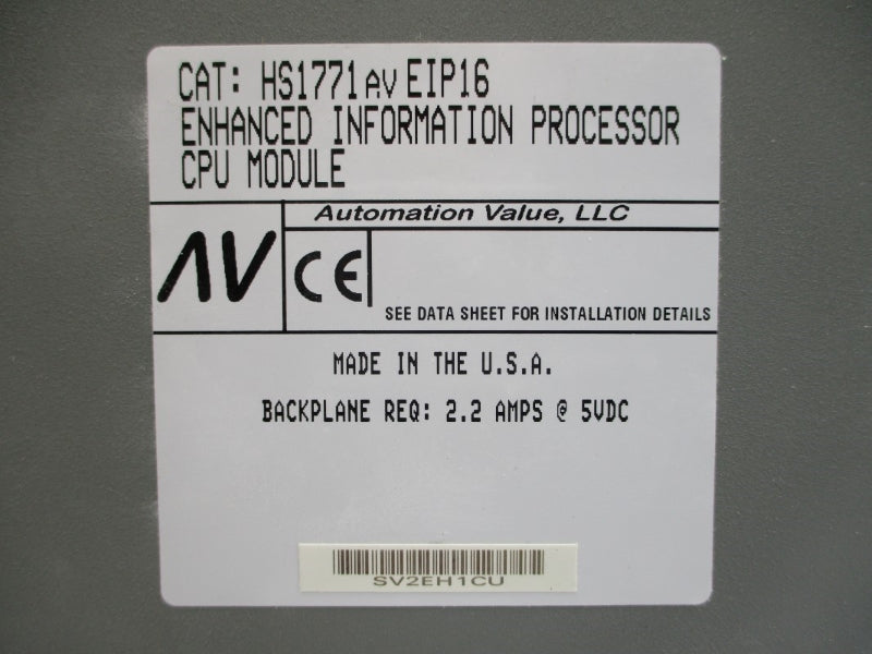 AUTOMATION VALUE HS1771AVEIP16 5VDC 2.2A UNMP