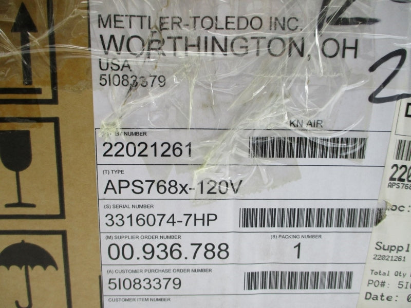 METTLER TOLEDO APS768X-120V 120VAC 0.250A NSMP