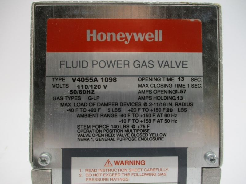 HONEYWELL V4055A1098 110/120V 1.57A 75PSI NSMP