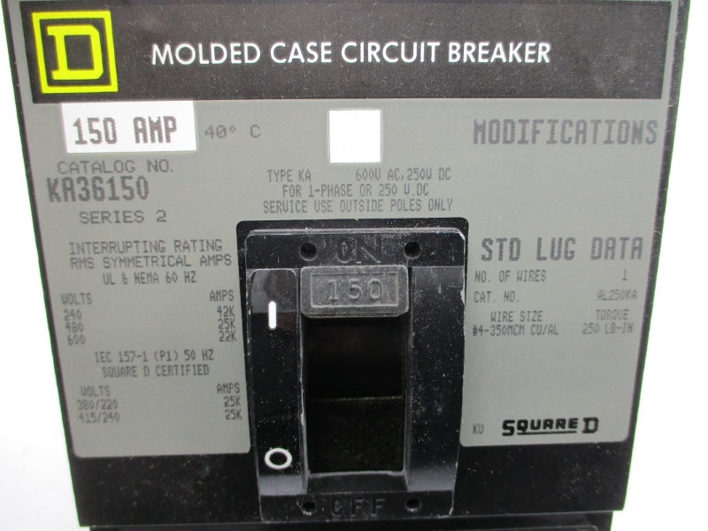 SQUARE D KA36150 SER. 2 600VAC 150A NSMP