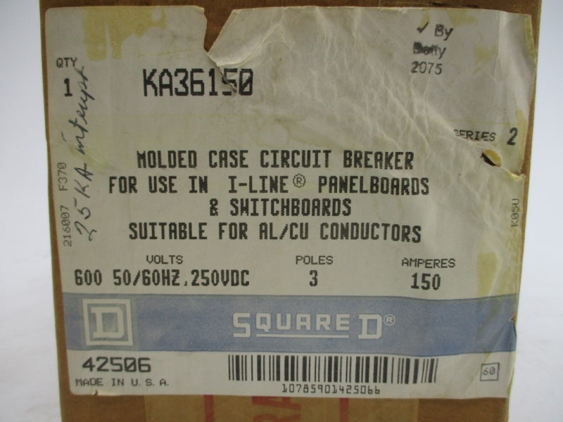 SQUARE D KA36150 SER. 2 600VAC 150A NSMP