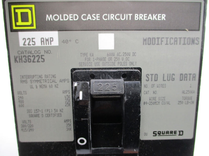 SQUARE D KH36225 SER. 1 600VAC 225A NSMP