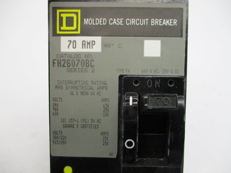 SQUARE D FH26070BC SER. 2 600VAC 70A NSMP