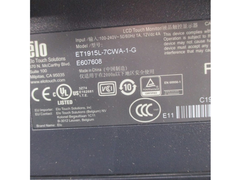 ELO ET1915L-7CWA-1-G E607608 100-240V 4A NSMP