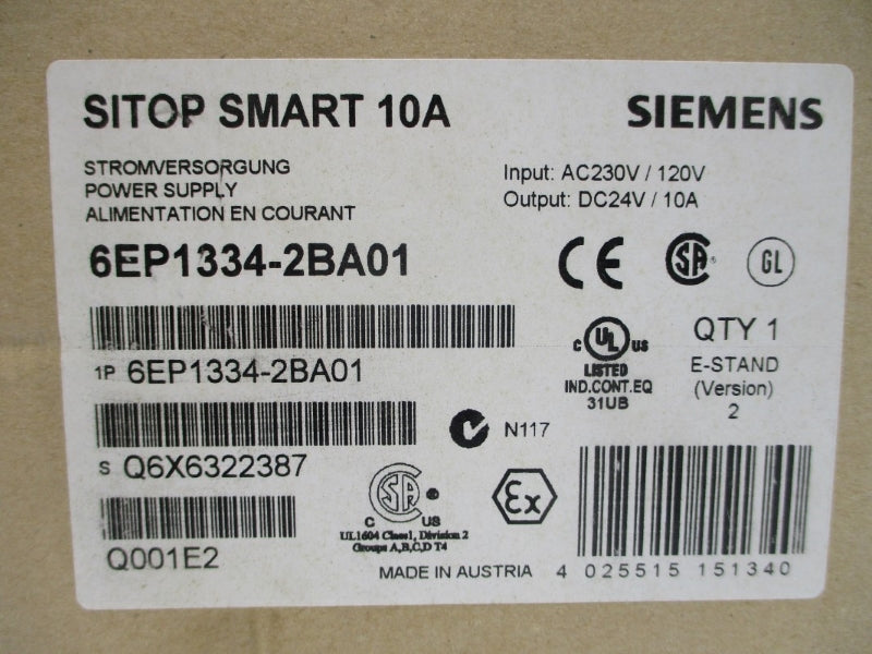 SIEMENS 6EP1334-2BA01 230/120VAC 10A NSMP
