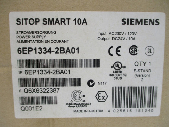SIEMENS 6EP1334-2BA01 230/120VAC 10A NSMP