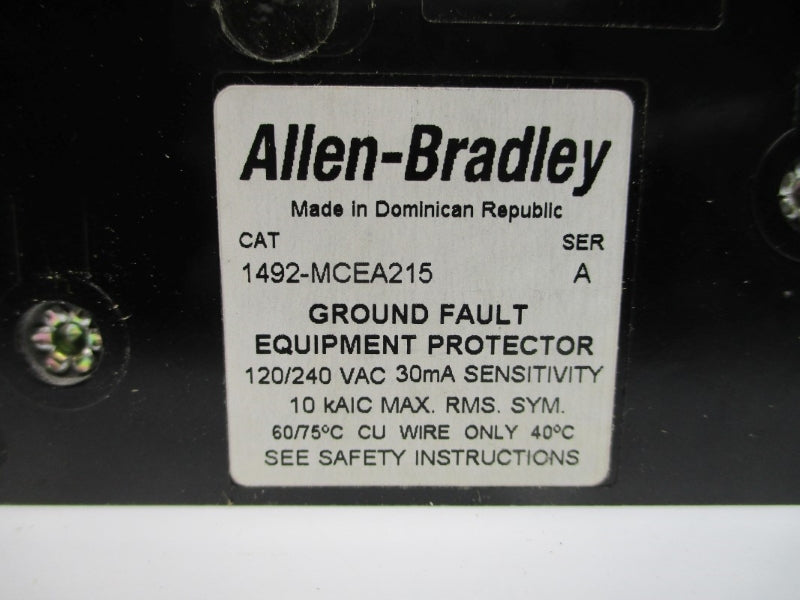 ALLEN BRADLEY 1492-MCEA215 SER. A 120/240VAC 15A NSMP