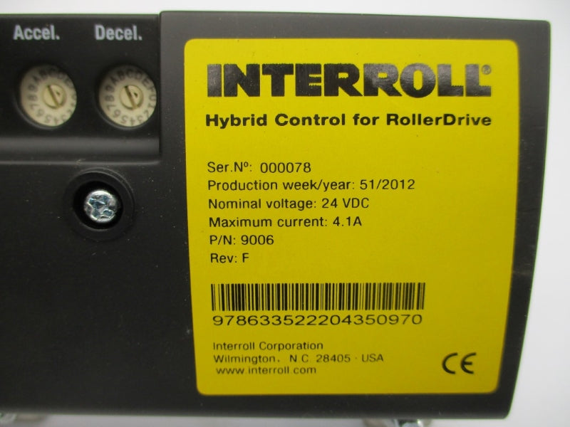 INTERROLL 9006 24VDC 4.1/5.1A REV. F NSMP