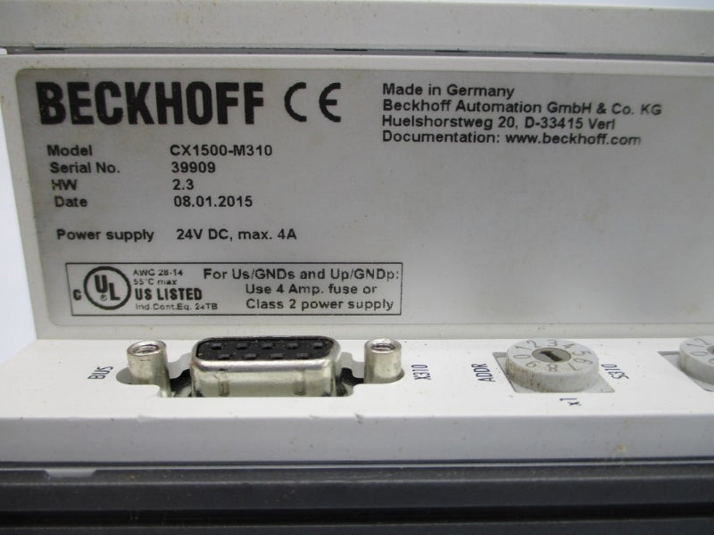 BECKHOFF CX1500-M310 24VDC 4A NSMP
