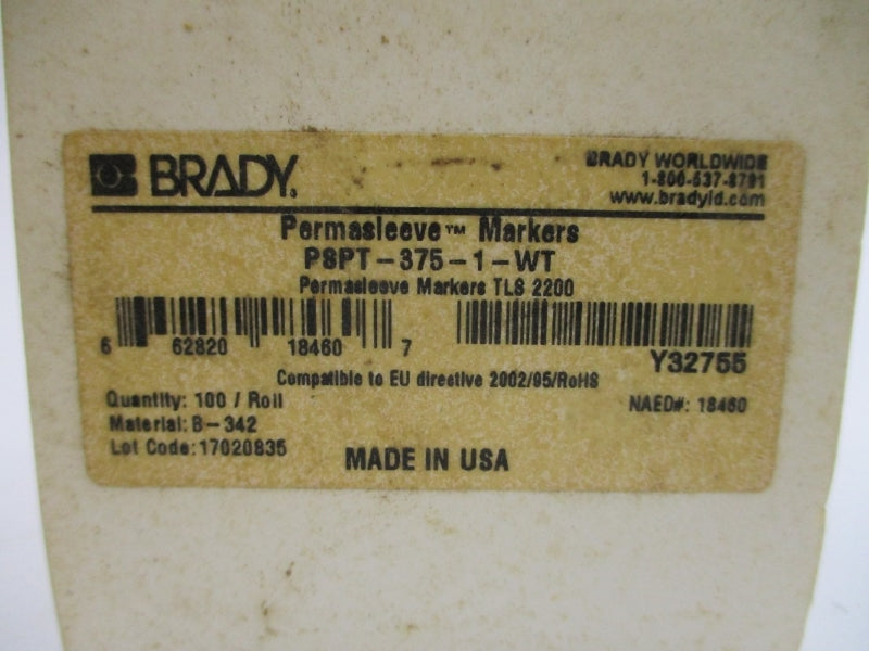 BRADY PSPT-375-1-WT NSMP