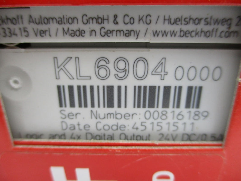 BECKHOFF KL6904 24VDC 0.5A NSMP