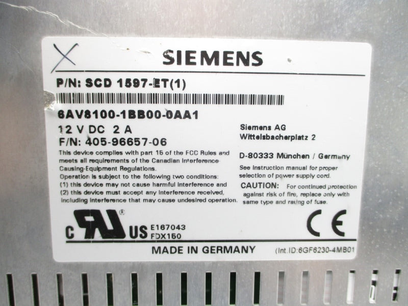SIEMENS 6AV8100-1BB00-1AA1 12VDC 2A NSMP