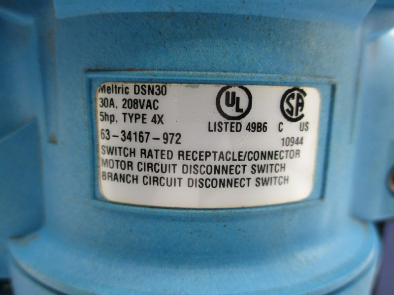 MELTRIC DSN30 63-34167-972 208VAC 30A UNMP