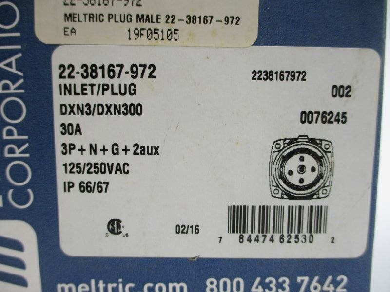 MELTRIC DXN3 22-38167-972 125/250VAC 30A NSMP