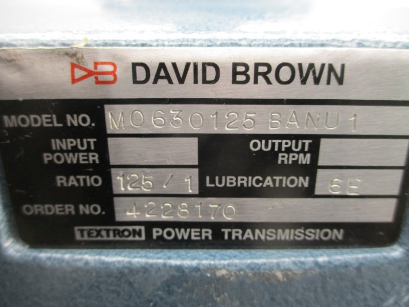 DAVID BROWN M0630125BANU1 NSNP