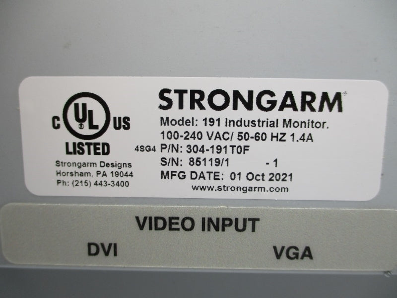 STRONGARM 304-191T0F 191 100-240VAC 1.4A NSNP