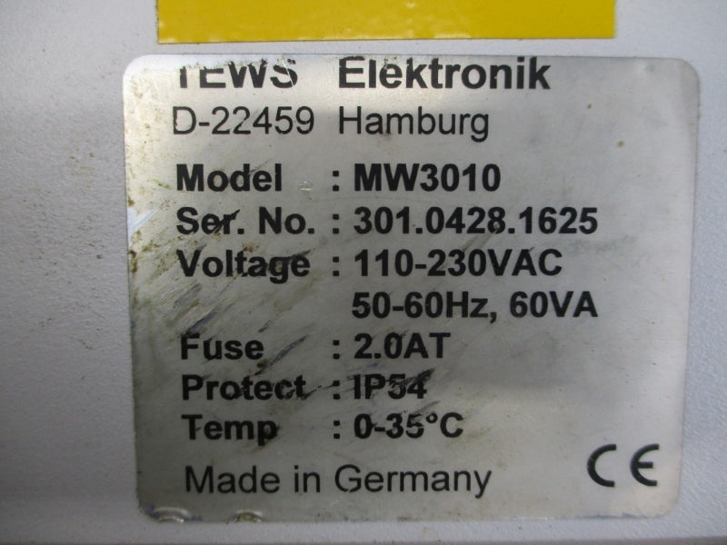 TEWS ELEKTRONIK MW3010 W/ SPR-10V6/3 110-230VAC UNMP