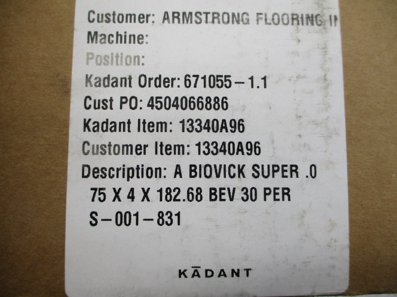 KADANT 13340A96 A BIOVICK SUPER .075X4X182.68 BEV 30 PER S-001-831 NSFS