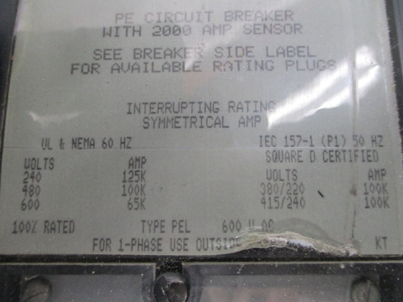 SQUARE D PEC2036LSIG SER. 4 600VAC 2000A NSNP