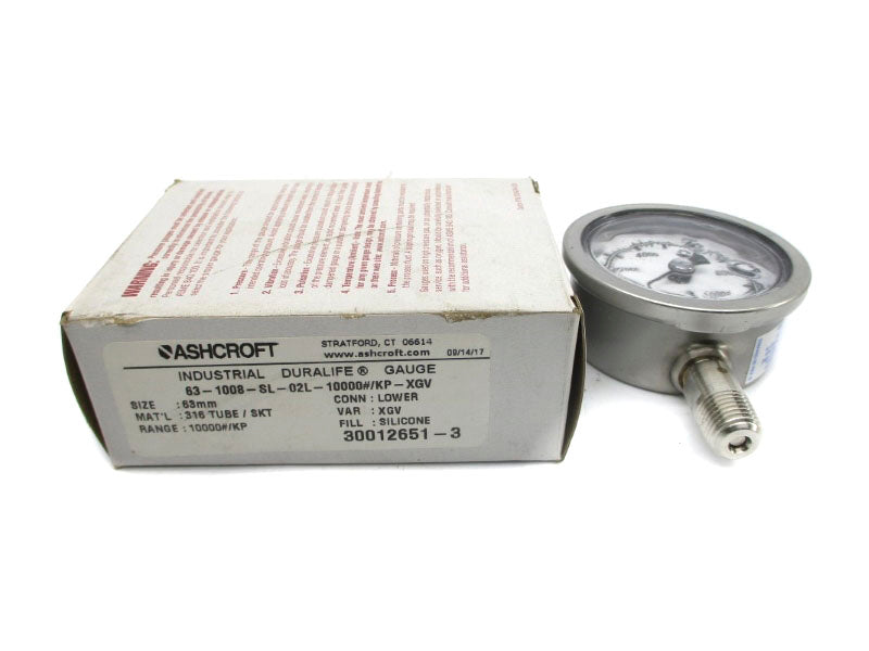 ASHCROFT 63-1008-SL-02L-10000#/KP-XGV 10000PSI NSMP