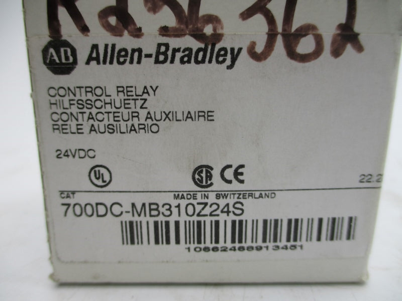 ALLEN BRADLEY 700DC-MB310Z24S SER. A 24VDC (WH) NSMP