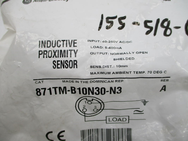 ALLEN BRADLEY 871TM-B10N30-N3 SER. A 40-250VAC/DC NSMP
