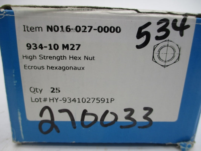 FULLER N016-027-0000 934-10M27 (PKG OF 25) NSMP