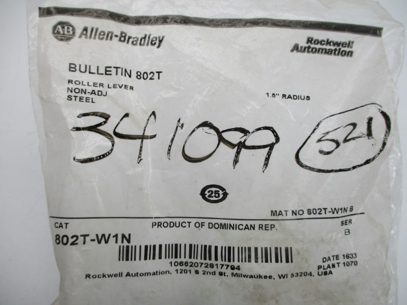 ALLEN BRADLEY 802T-W1N SER. B NSMP