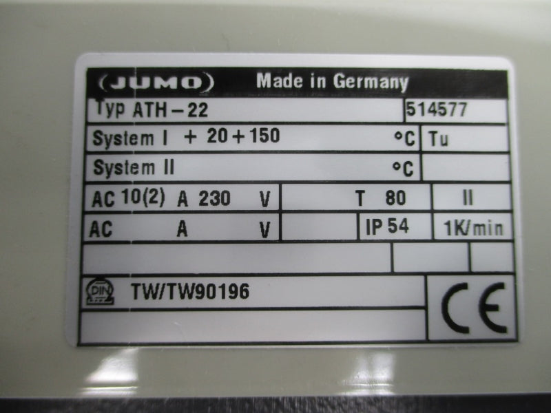 JUMO ATH-22 230VAC 10A 20-150'C NSMP