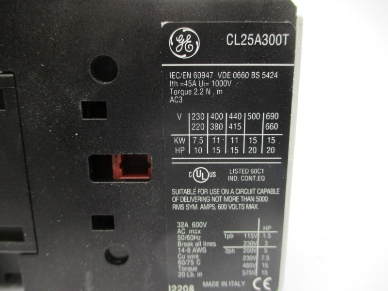 GENERAL ELECTRIC CL25A300T3 110/115V 45A NSMP