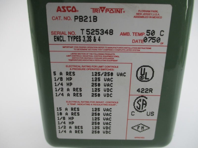 ASCO PB21B 125/250VAC 15A NSMP