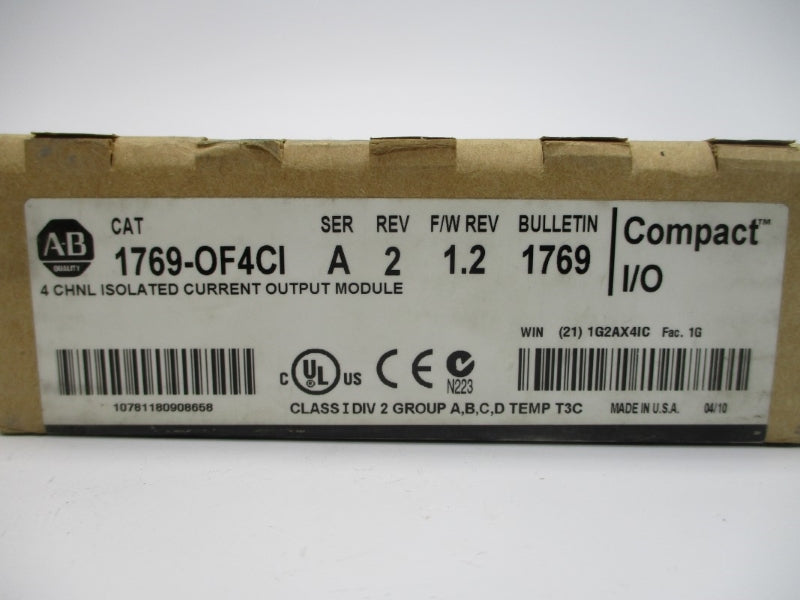 ALLEN BRADLEY 1769-OF4CI SER. A F/W 1.2 DATE: 2010 NSFS
