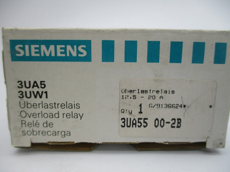 SIEMENS 3UA5500-2B 600VAC 12.5-20A NSMP