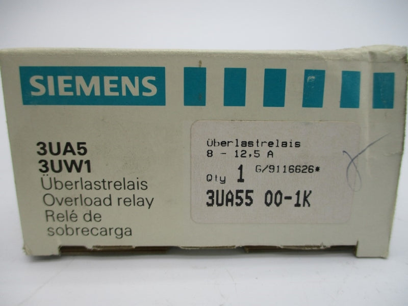 SIEMENS 3UA5500-1K 600VAC 8-12.5A NSMP