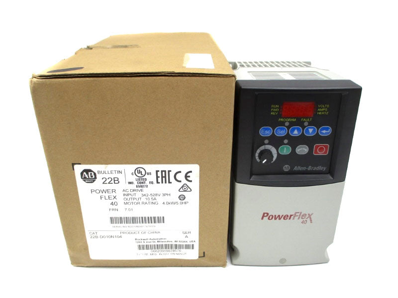 ALLEN BRADLEY 22B-D010N104 SER. A F/W 7.01 480VAC 15.75A NSMP