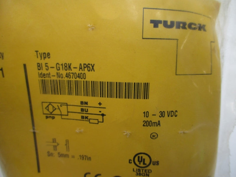 TURCK BI5-G18K-AP6X 4670400 10-30VDC NSMP