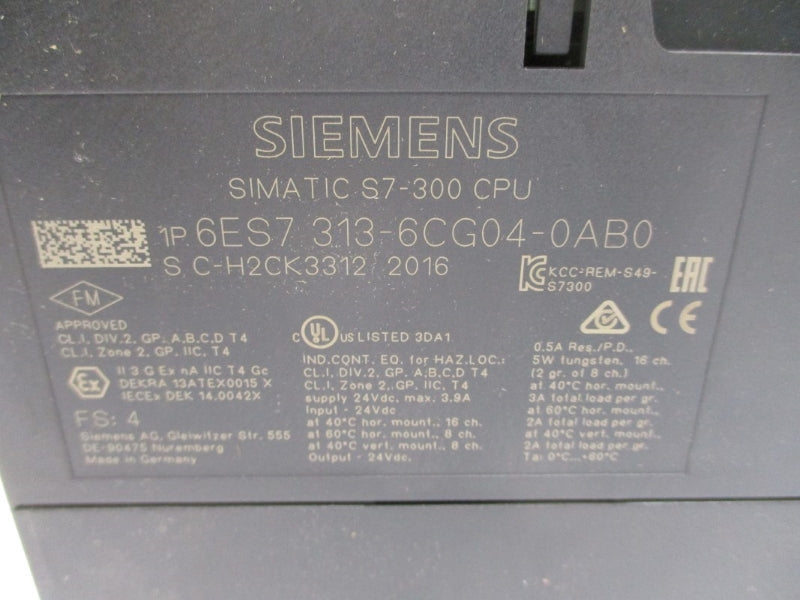 SIEMENS 6ES7313-6CG04-0AB0 24VDC NSMP