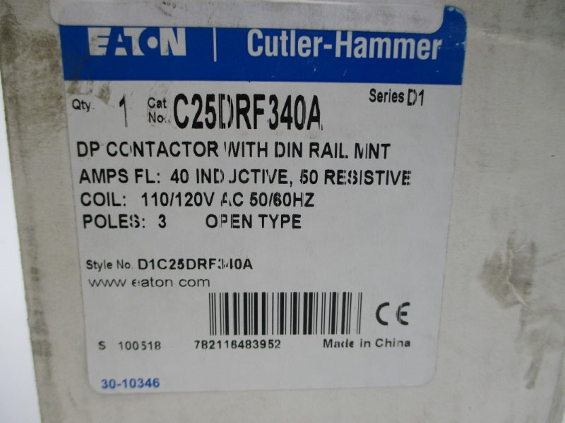 CUTLER HAMMER C25DRF340A SER. D1 110/120VAC 40A NSMP