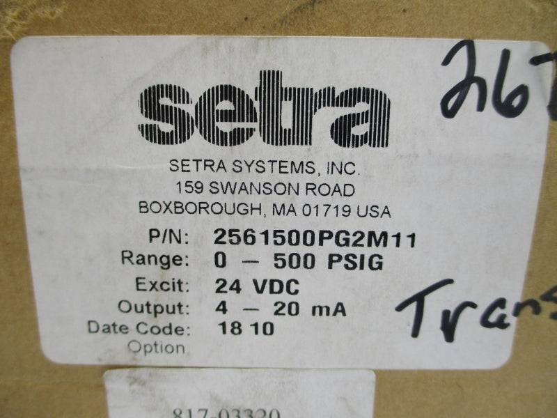 SETRA 2561500PG2M11 24VDC 0-500PSI NSMP