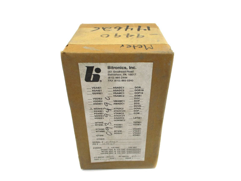 BITRONICS WSWIE1 115VAC NSFS