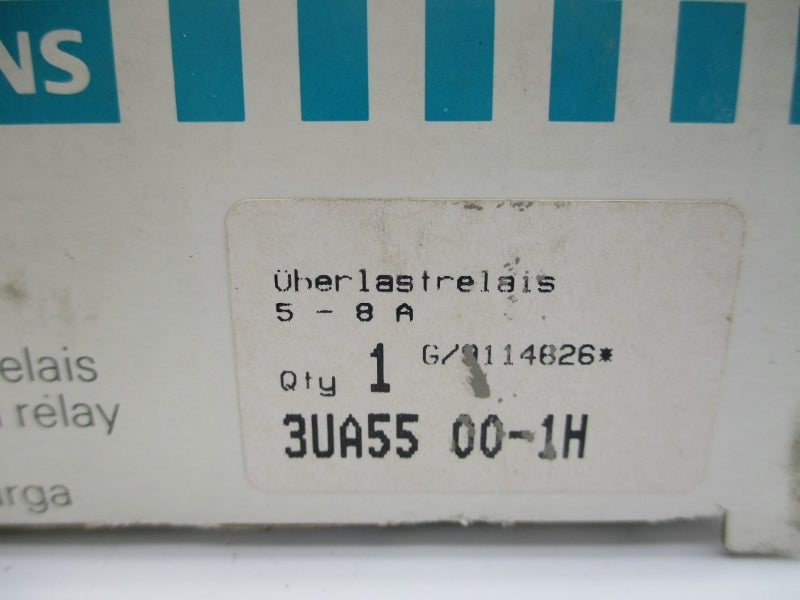 SIEMENS 3UA5500-1H 600VAC 5-8A NSMP