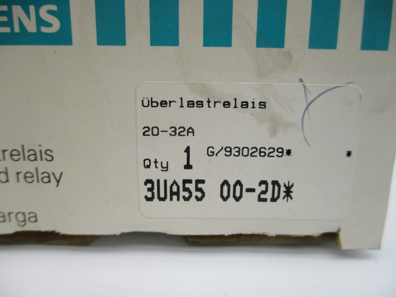 SIEMENS 3UA5500-2D 600VAC 20-32A NSMP