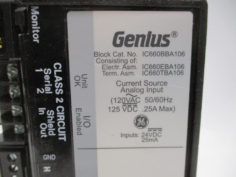 GE GENIUS IC660BBA106 120VAC 0.25A NSNP