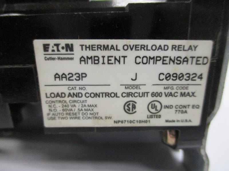 EATON AA23P 600VAC UNMP
