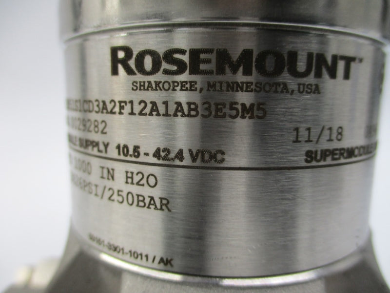 ROSEMOUNT 3051S1CD3A2F12A1AB3E5M5 10.5-42.4VDC 3626PSI NSNP