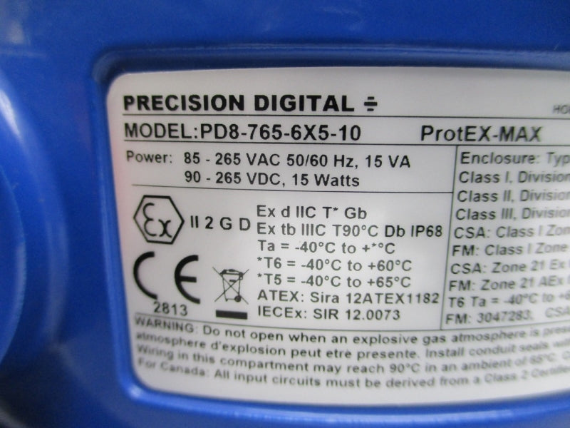 PRECISION DIGITAL PD8-765-6X5-10 85-265VAC NSMP