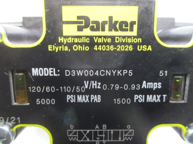 PARKER D3W004CNYKP5 110/120V 0.79-0.93A 1500/5000PSI NSMP