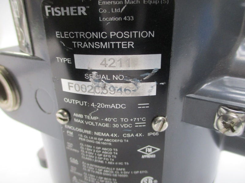 FISHER 4211 30VDC -40'-+71'C NSNP